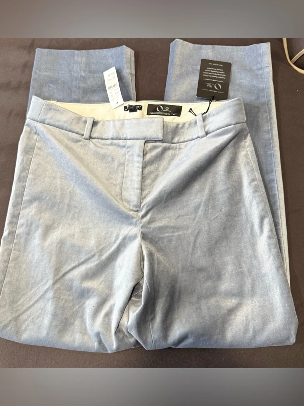 J. Crew Velvet Stella Pant in Slate Blue